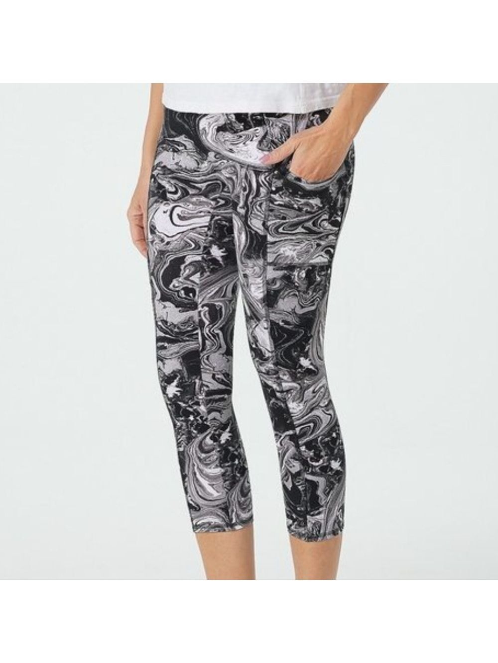 Zuda Black Marble Leggings Size XSP